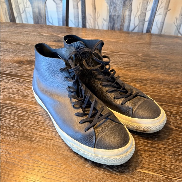 Converse Black Leather High-Top Sneakers - Picture 2 of 4